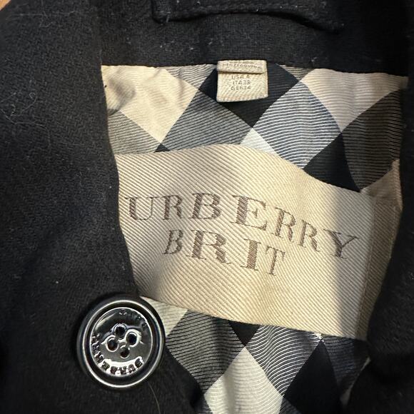 Burberry Brit Double Breasted Belted Virgin Wool Trench Coat - Picture 4 of 13